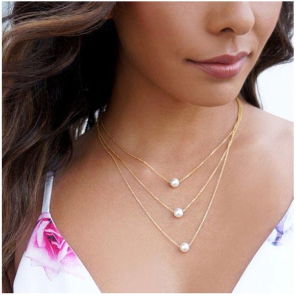 "Mermaid's Pearls" Layered Chic Gold Necklace - Picture 2 of 7